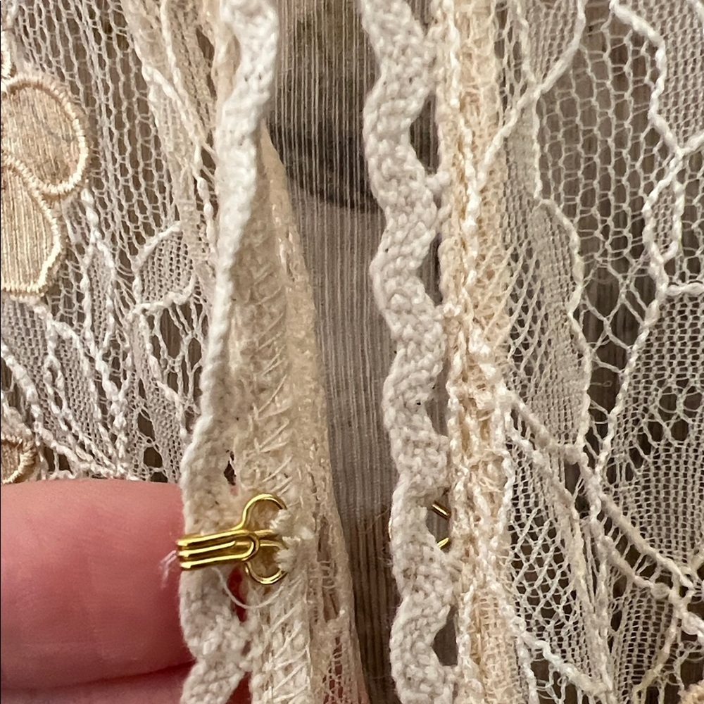 ❤️Floral Cream Maxi Dress women XL linen - Picture 4 of 7